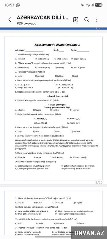 Azərbaycan dili dersi Azərbaycan dili dersi