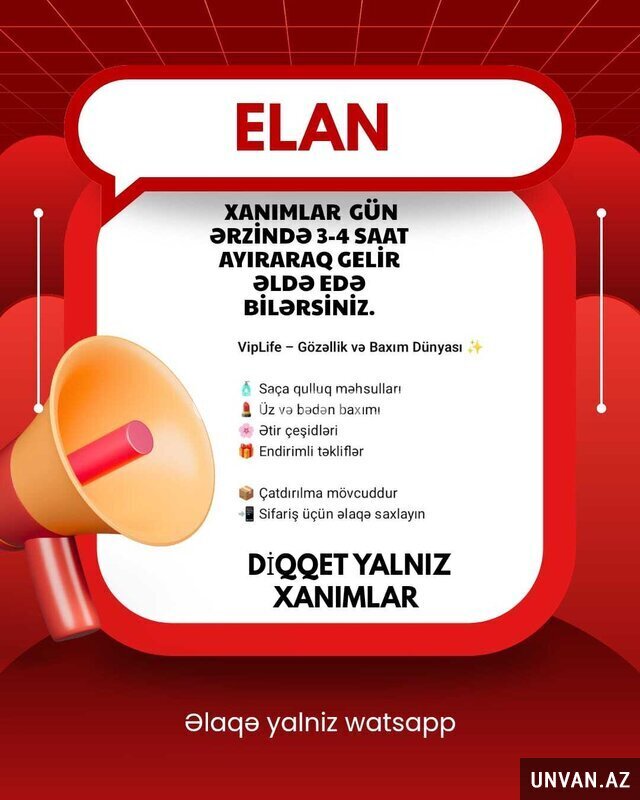 Xanimlara evde islemek imkani.Real is Xanimlara evde islemek imkani.Real is