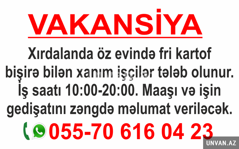 İnstagram üzərindən işləyə biləcək xanım işçilər tələb olunu İnstagram üzərindən işləyə biləcək xanım işçilər tələb olunu