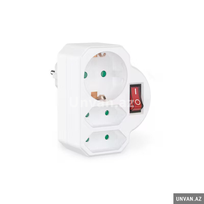 Three-Way Rotating Socket with Switch, 16a 250v Three-Way Rotating Socket with Switch, 16a 250v