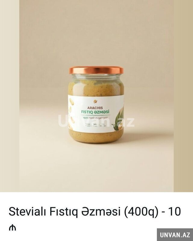 Stevialı fıstıq əzməsi bizdə satışı Stevialı fıstıq əzməsi bizdə satışı
