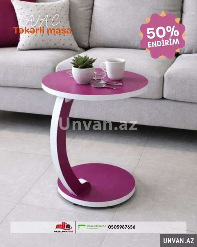 Təkərli yan jurnal masası Endirimlə Təkərli yan jurnal masası Endirimlə