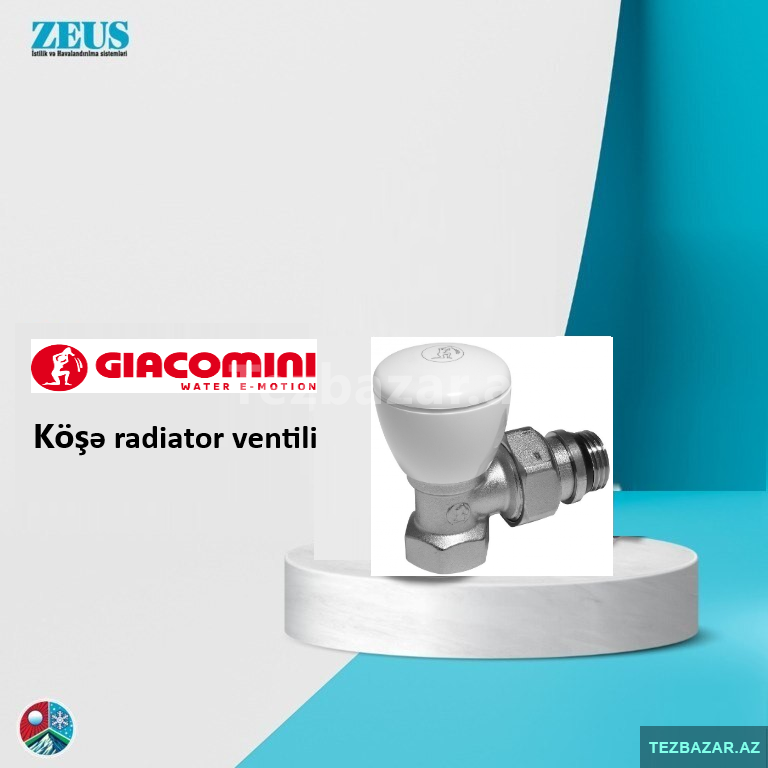 Ventil Radiator Köşə Giacomini Ventil Radiator Köşə Giacomini
