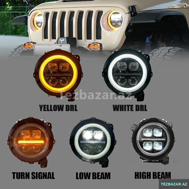 Jeep wrangler gladiator 4 lupalı fara dəsti Jeep wrangler gladiator 4 lupalı fara dəsti
