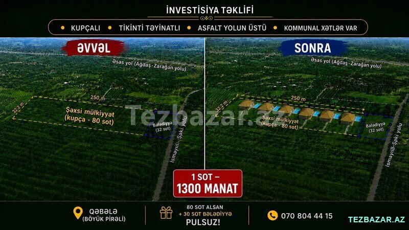80 sot - endirimli təklif 80 sot - endirimli təklif