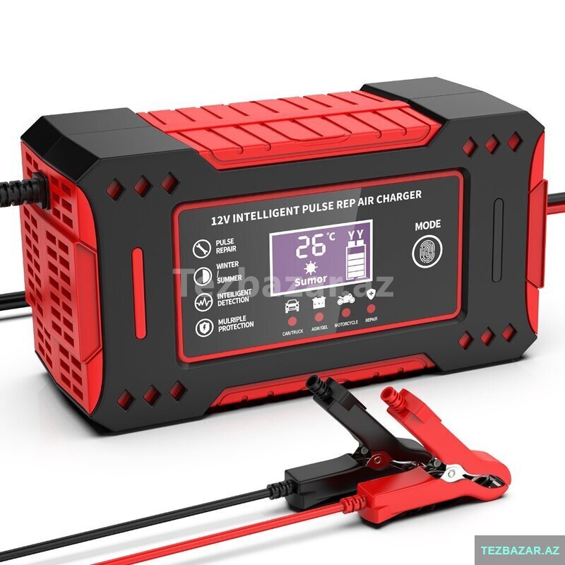 12V 6a Ağıllı Akkumulyator Şarj Cihazı – Avtomobil və Motosi 12V 6a Ağıllı Akkumulyator Şarj Cihazı – Avtomobil və Motosi