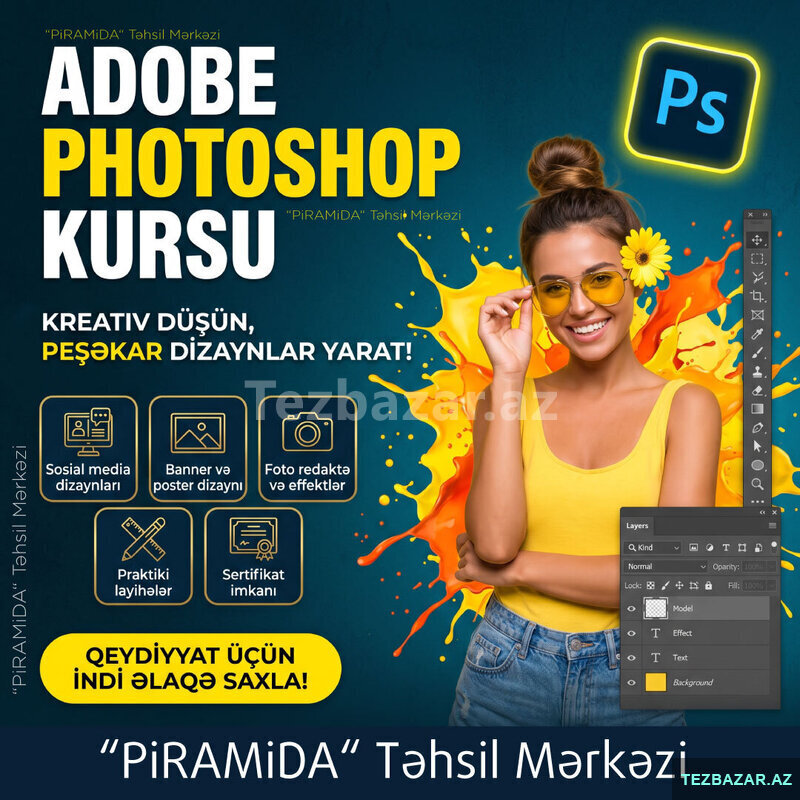 Adobe Photoshop kursu yaradıcılığını gəlirə çevir Adobe Photoshop kursu yaradıcılığını gəlirə çevir