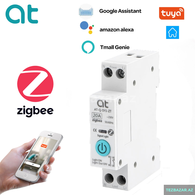 Tuya Zigbee Ağıllı Elektrik Avtomatı 20a – Smart Life Tuya Zigbee Ağıllı Elektrik Avtomatı 20a – Smart Life
