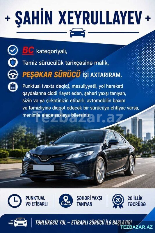 Sürücü işi axtarıram Sürücü işi axtarıram