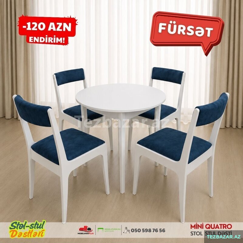Mini Quatro stol stul dəsti (yumuru) Endirimlə Mini Quatro stol stul dəsti (yumuru) Endirimlə