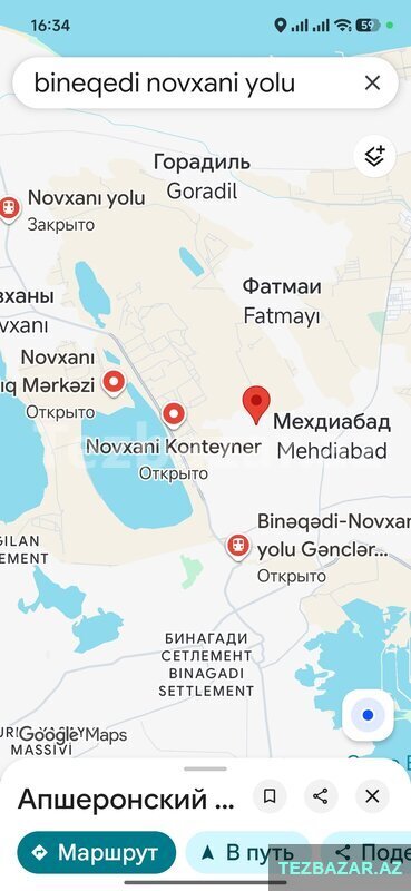30 sot Mehdiabad Novxaní yolu 30 sot Mehdiabad Novxaní yolu