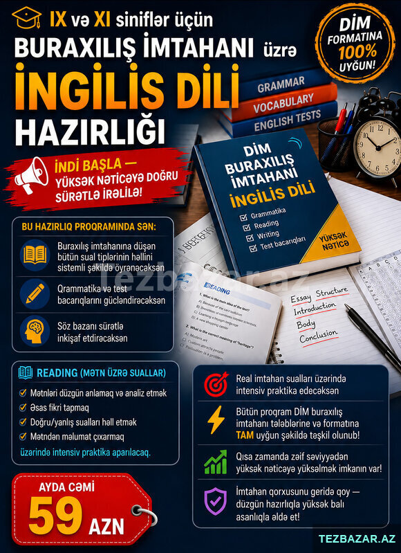 9-cu və 11-ci siniflərə Buraxılış İmtahan üzrə İngilis dili 9-cu və 11-ci siniflərə Buraxılış İmtahan üzrə İngilis dili